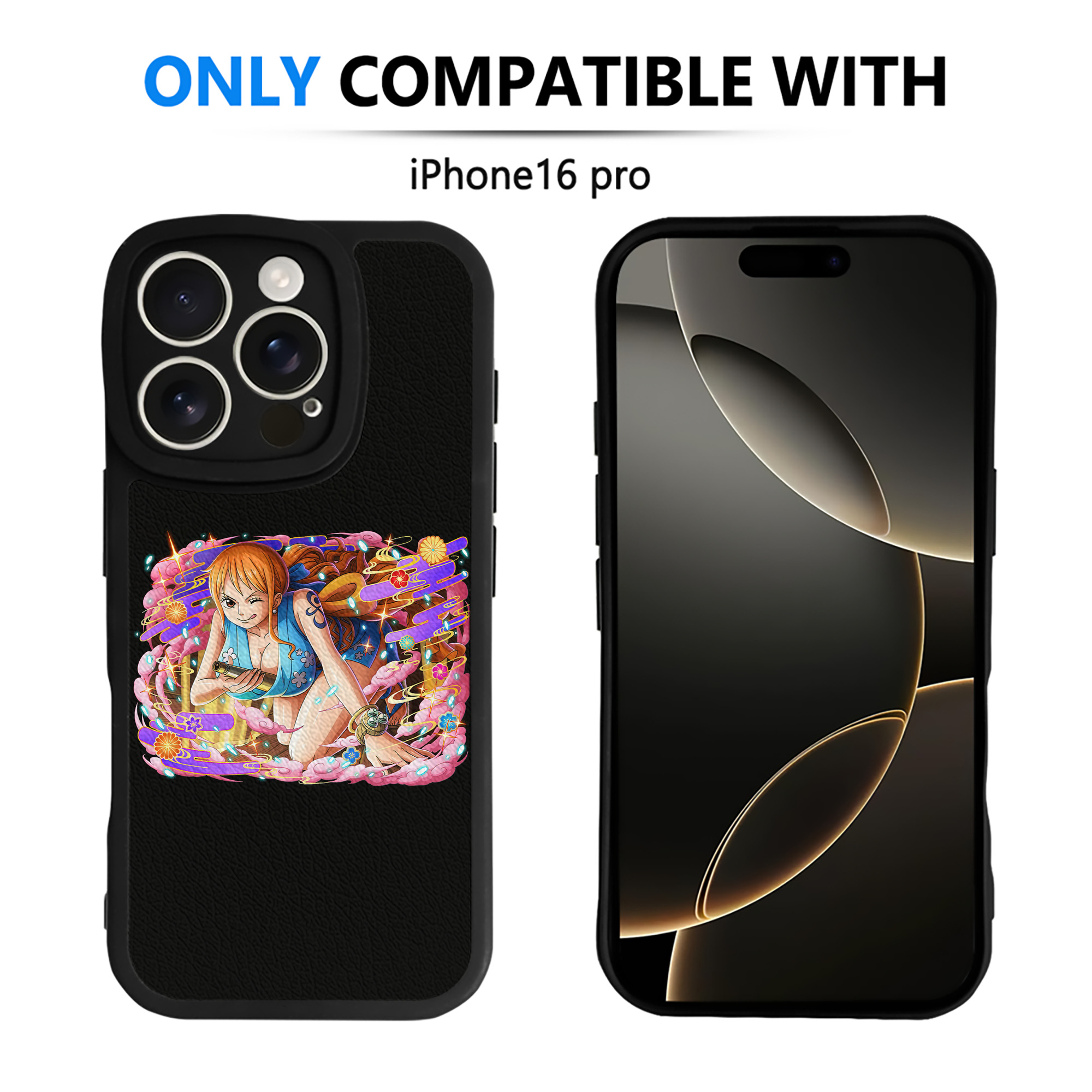（画像用） ワンピース ナミ ONE PIECE Nami 【iPhone 16シリーズ対応】シリコンスマホケース（レザー調） 材質：シリコン